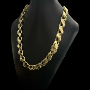 Cordão Friso S 16mm Banhado A Ouro 18k